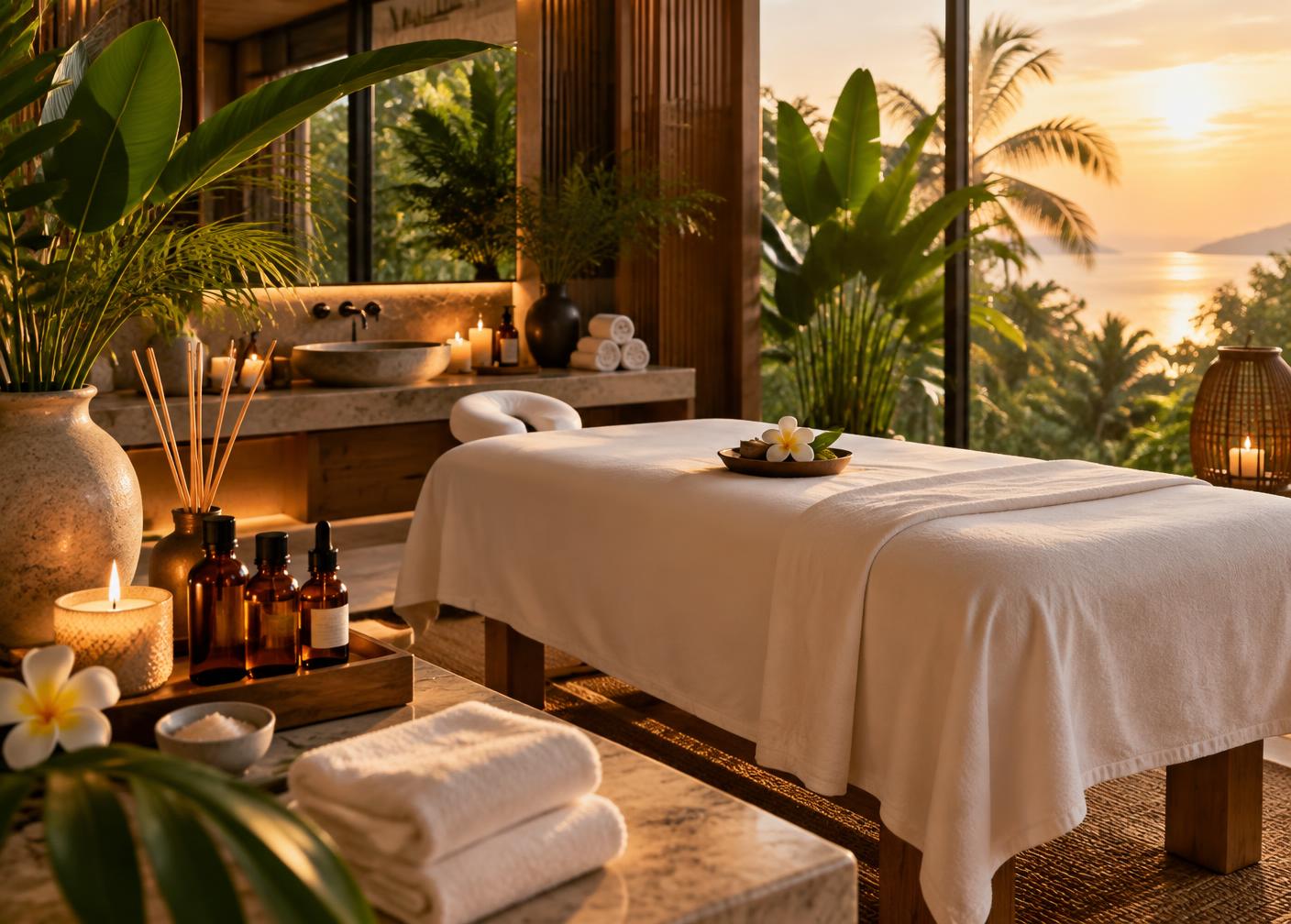 A Wellthy home spa setup